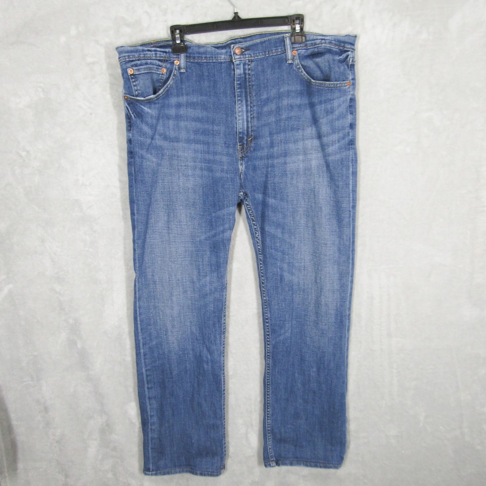 Levis 505 Regular Fit Jeans Mens W42 L32 Blue Denim Pants